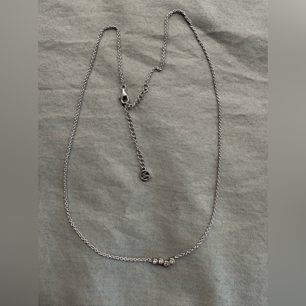 Mejuri Petite Sterling Silver and White Sapphire Necklace